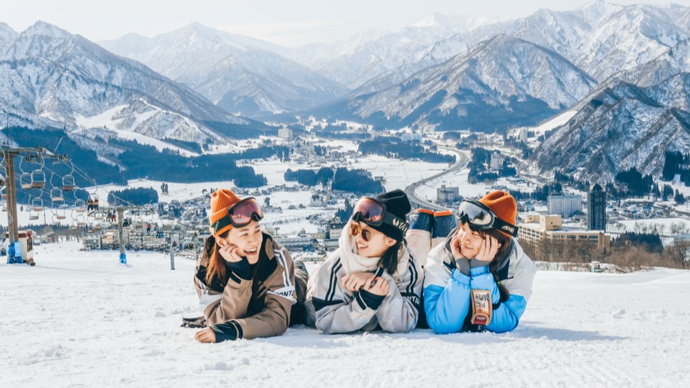 雪坡合照